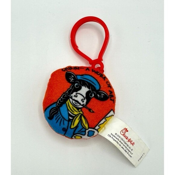 Chick-fil-A Keychain Plush Chikin - A Work of Art Cow Artist - Picture 1 of 6